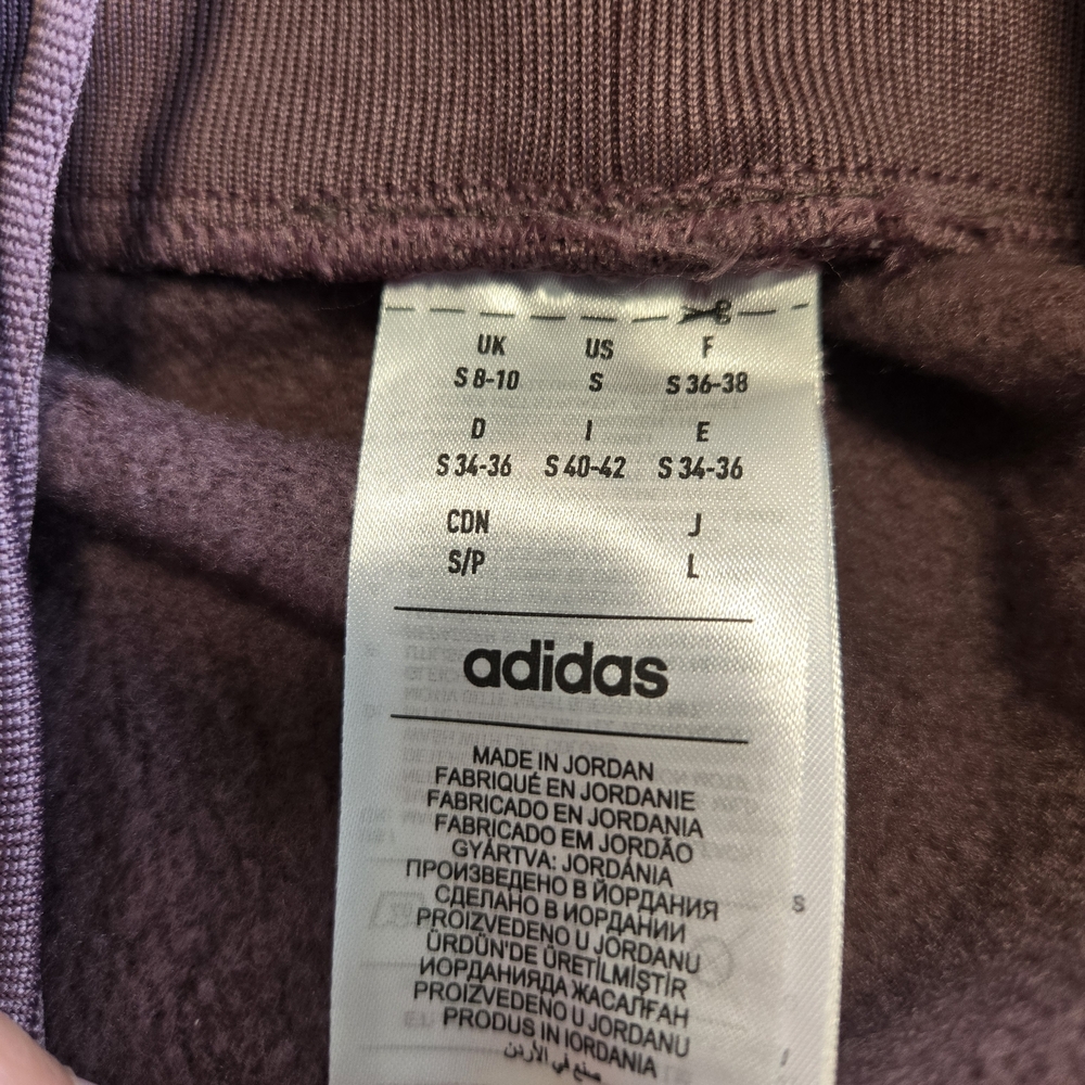 Nwot Womens Adidas Purple Fleece Sweatpants Relaxed Fit Joggers Size Small - Picture 3 of 5